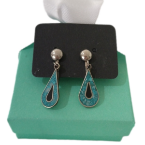 Silver tone Crushed Stone Clip-On Earrings